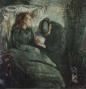 Edvard Munch The Children is ill oil on canvas